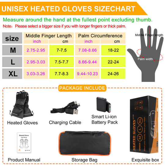 Heated Gloves, BIAL Rechargeable Electric Battery Operated Gloves Hand Warmer for Men Women Ski Snowboarding Hiking Cycling Hunting Winter