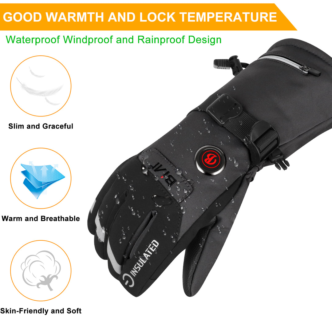 Heated Gloves, BIAL Rechargeable Electric Battery Operated Gloves Hand Warmer for Men Women Ski Snowboarding Hiking Cycling Hunting Winter