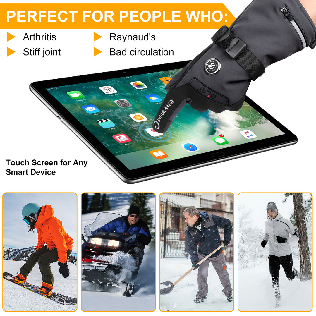 Heated Gloves, BIAL Rechargeable Electric Battery Operated Gloves Hand Warmer for Men Women Ski Snowboarding Hiking Cycling Hunting Winter
